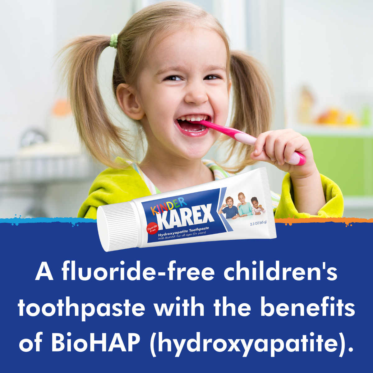 A fluoride-free toothpaste with the benefits of BioHAP (Hydroxyapatite)